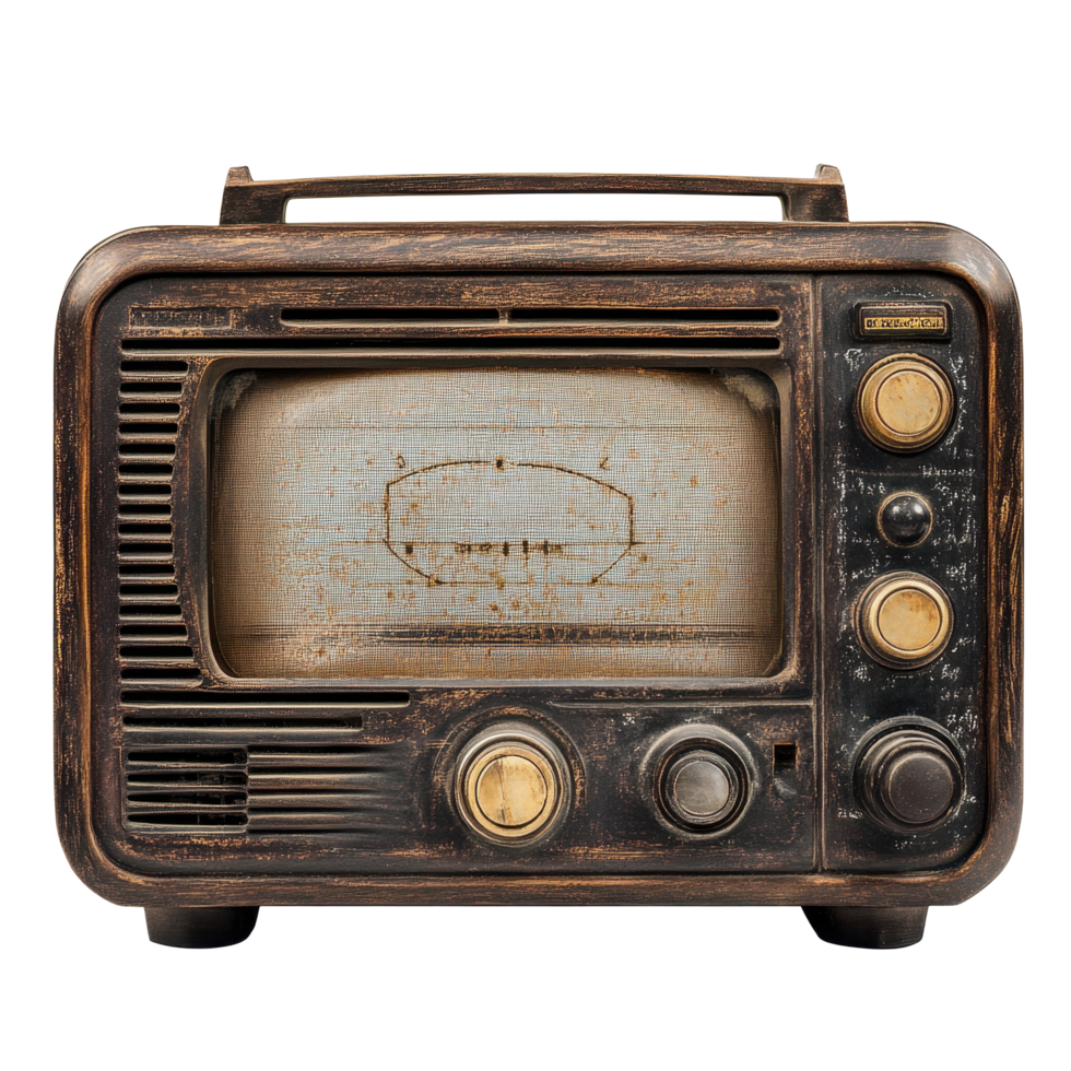 Vintage television set with static display. png