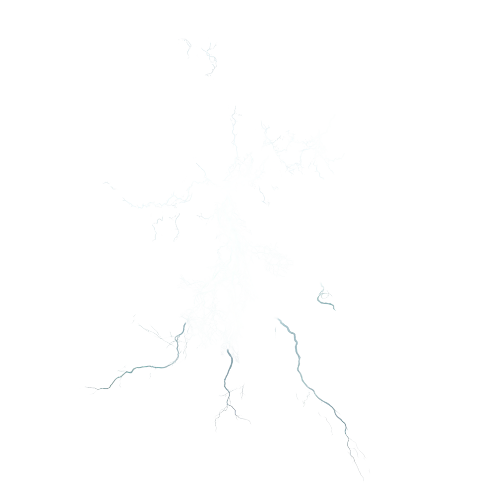 Complex, intricate lake system map, highlighted in white. png