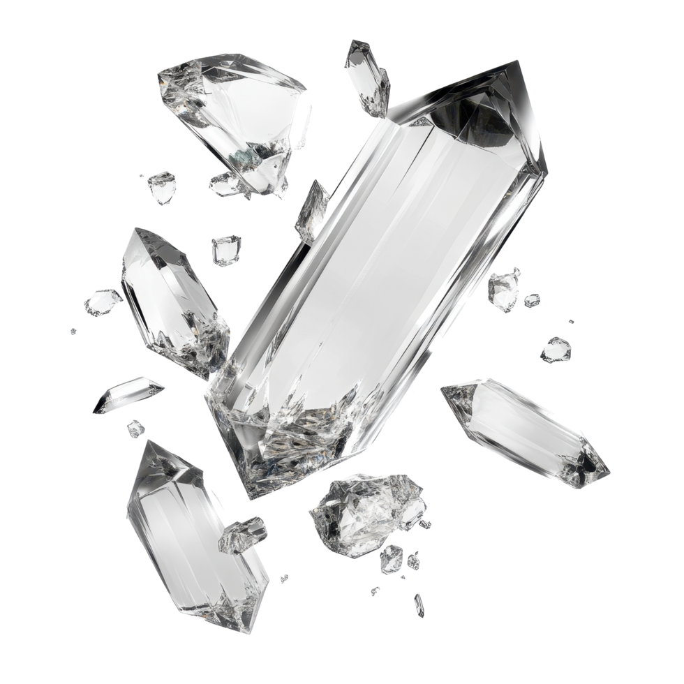 Shattered crystalline structures in a dynamic display. png