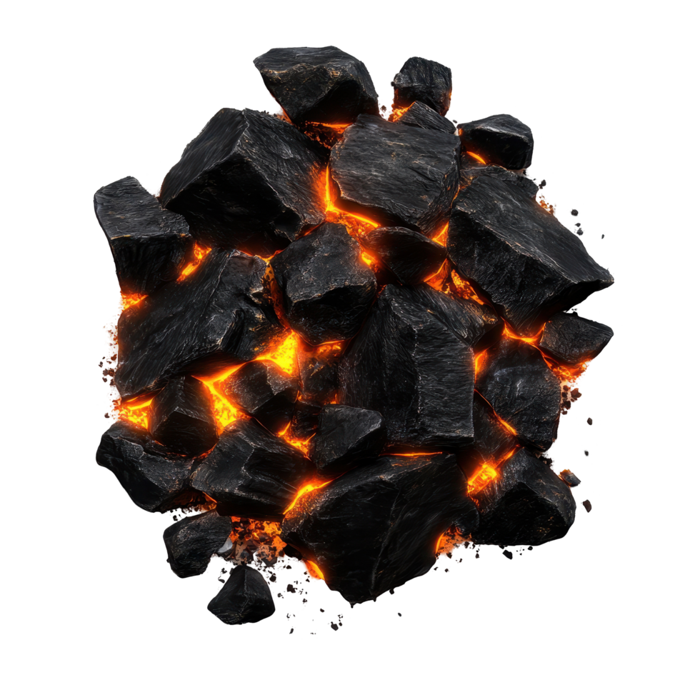 Molten rock fragments create a fiery, spherical mass. png