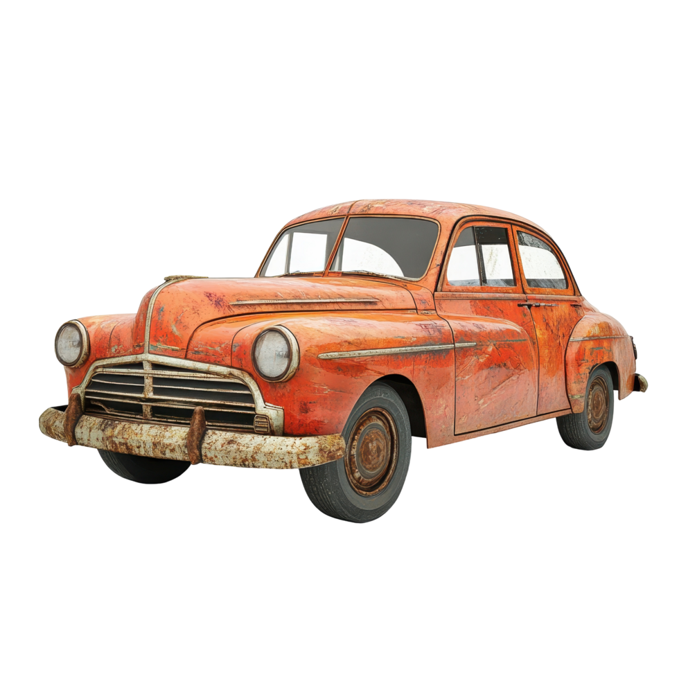 Rusty vintage automobile, a weathered classic car. png