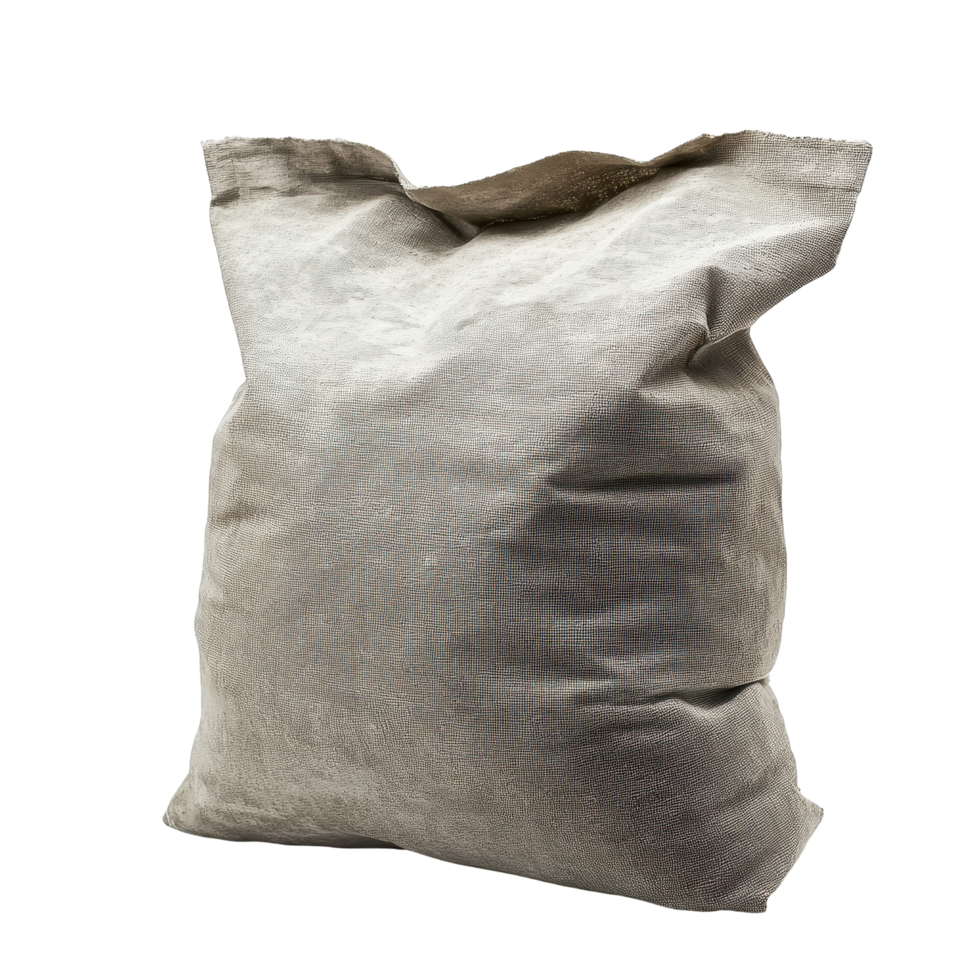 Light gray canvas sack hangs from a hanger. png