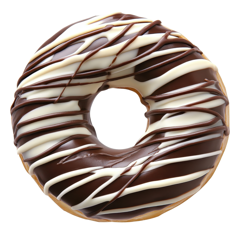 Two-toned chocolate and white icing donut. png