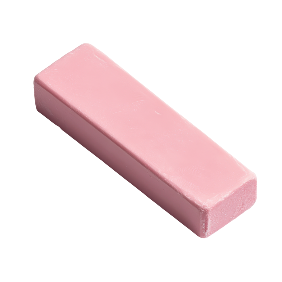 Pink rectangular bar of solid, likely confectionary, material. png