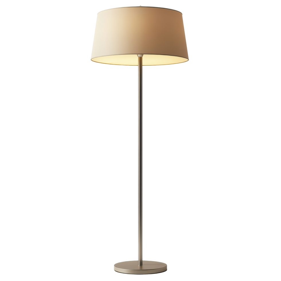 Cream-colored floor lamp with a simple design. png