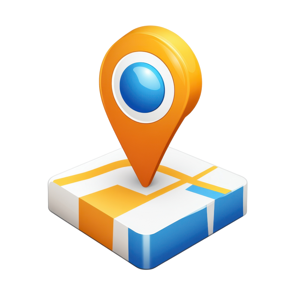 Dynamic location marker icon on a map graphic. png