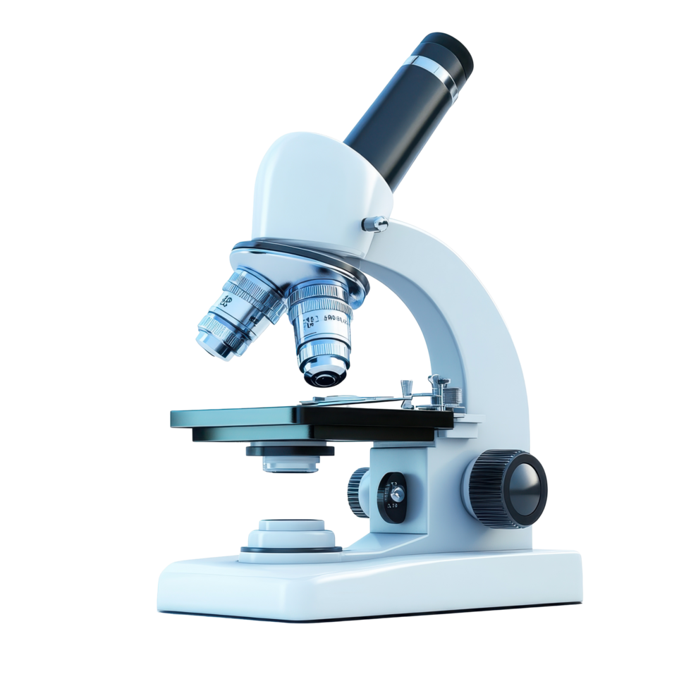 High-powered compound microscope for scientific observation. png