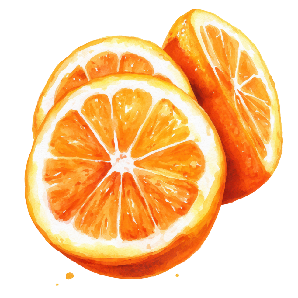 Vibrant citrus slices, a juicy orange close-up. png