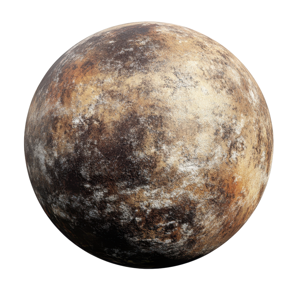 Exoplanet with a mottled, earthy surface texture. png