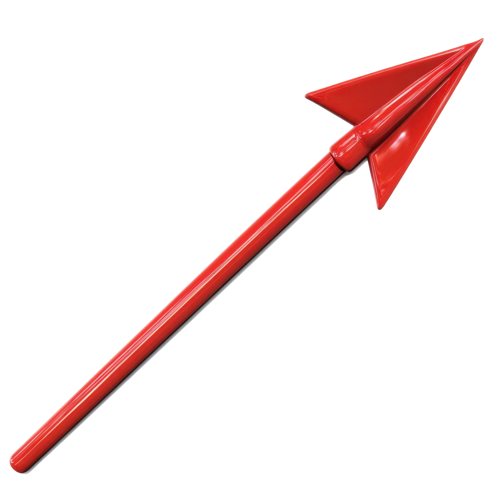 Red hunting spear with a pointed tip. png