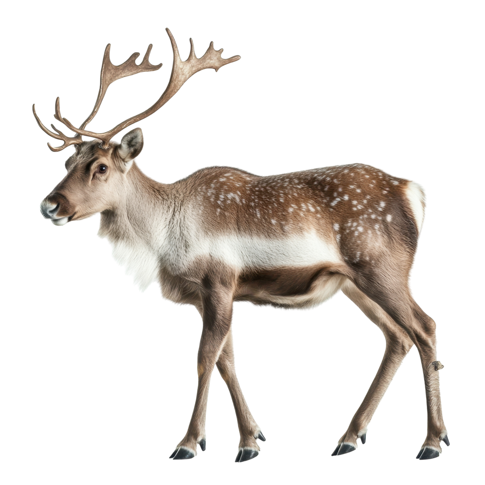 A caribou profile, showcasing its distinctive markings. png