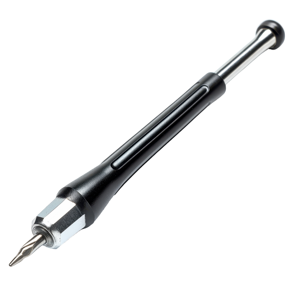 Precision, long-handled screwdriver with a replaceable tip. png