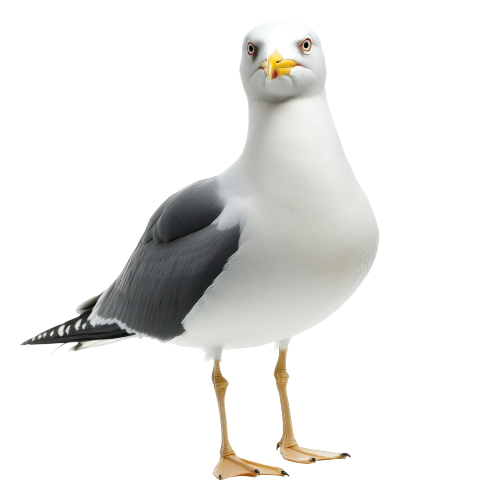 Close-up of a seagull standing alert. png