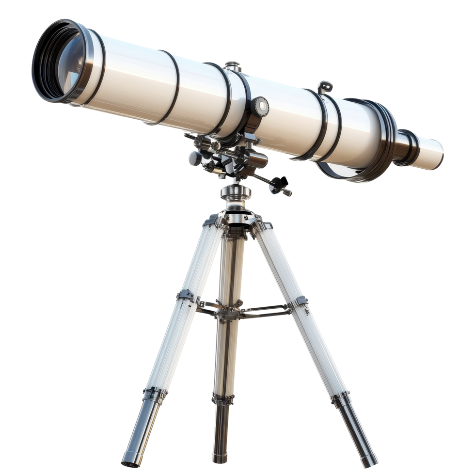 Reflective astronomical telescope on a tripod. png