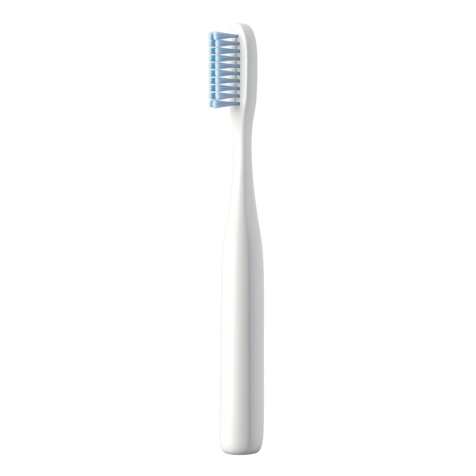 A light-colored toothbrush with soft bristles. png