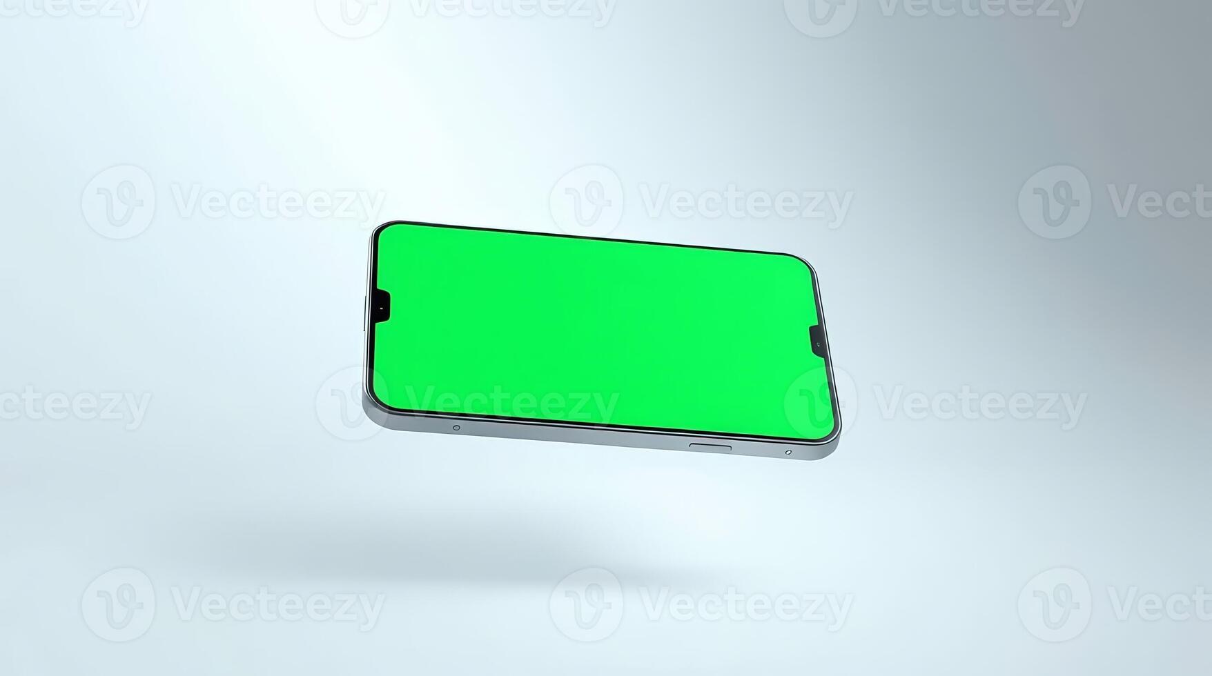 A green screen with a blank screen in the air photo