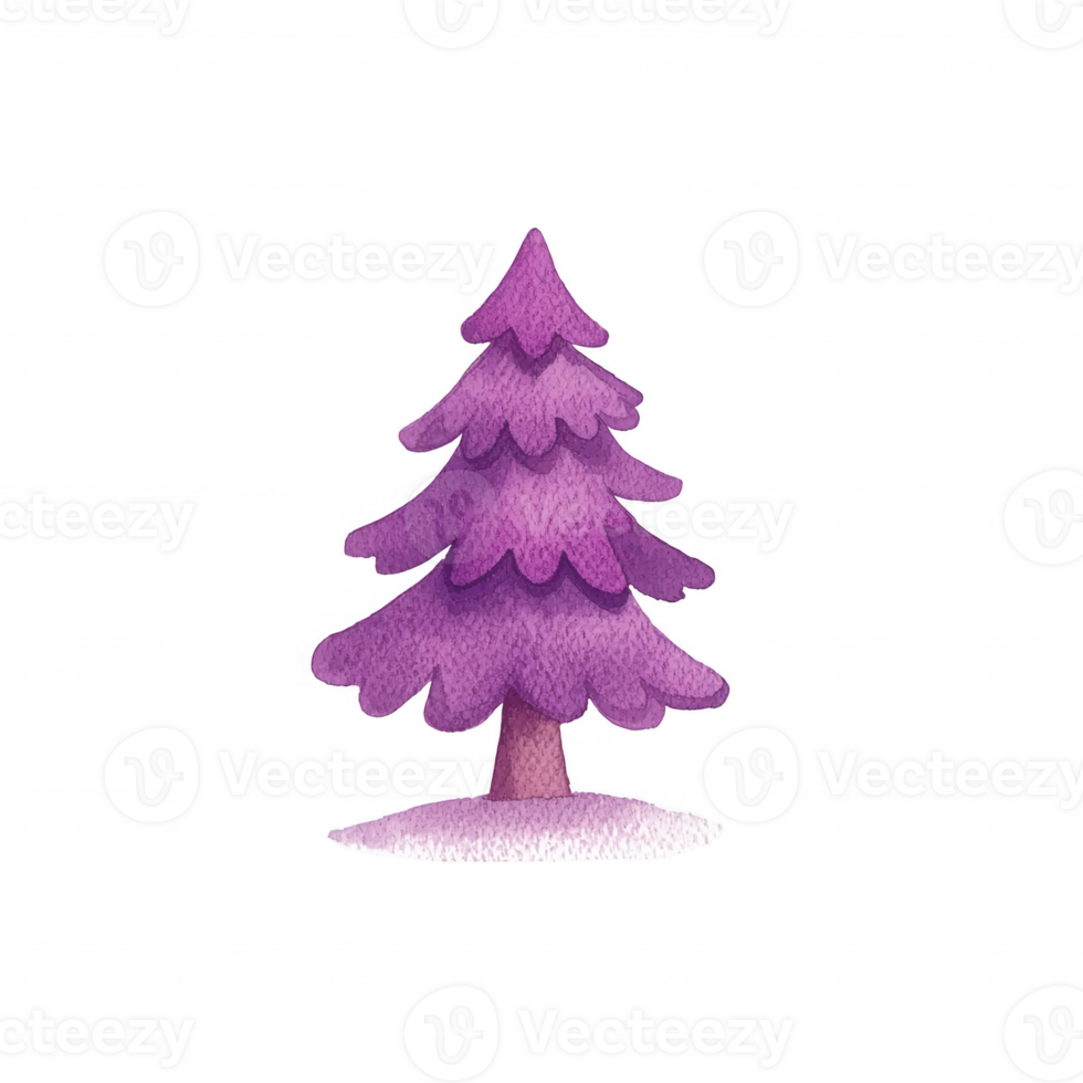 A whimsical purple tree with textured, layered branches, featuring a soft look. Ideal for creative designs with a fantasy or playful theme. Perfect for illustration and decoration. png