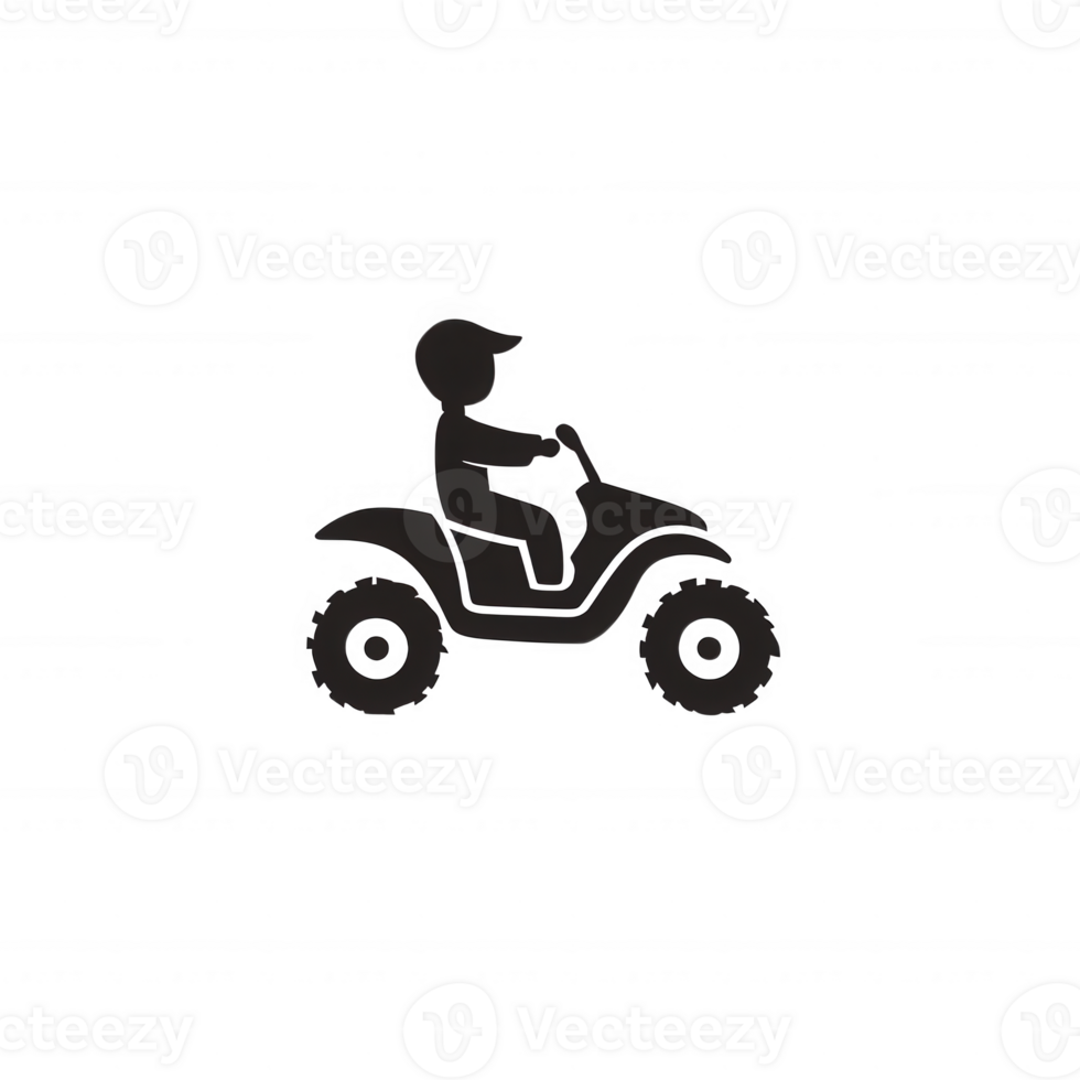 A playful child riding a quad bike, showcasing excitement and adventure. Ideal for children's activities and outdoor fun concepts. png