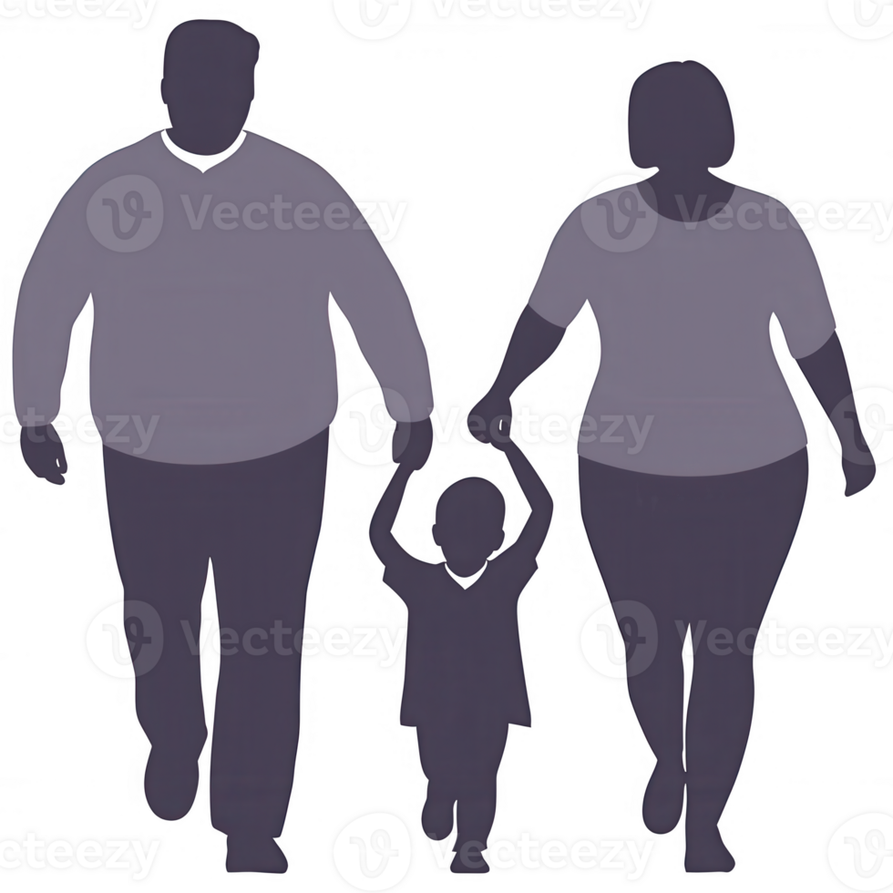 A family walking together, showcasing a strong bond and connection between parents and child. Perfect for representing family values and togetherness in various contexts. png