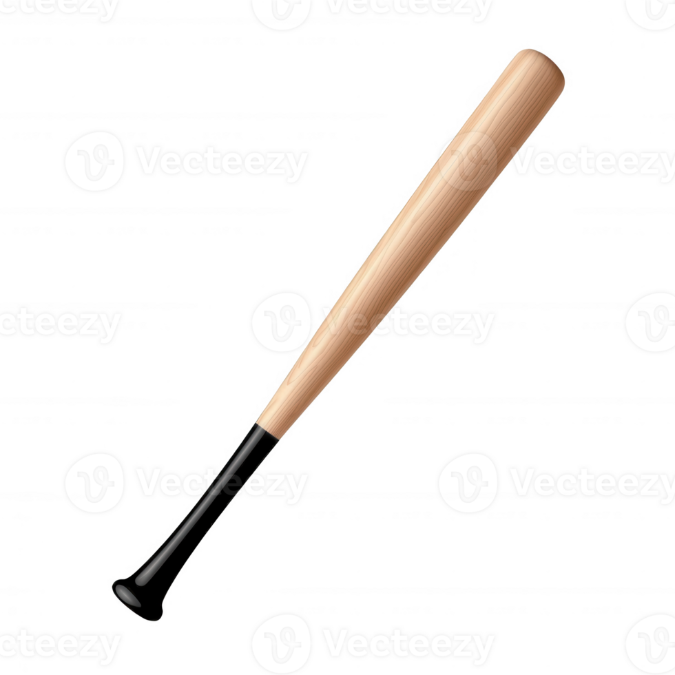 A classic wooden baseball bat, showcasing its smooth finish and sturdy grip, ideal for both practice and game day. Perfect for sports-themed designs or materials. png