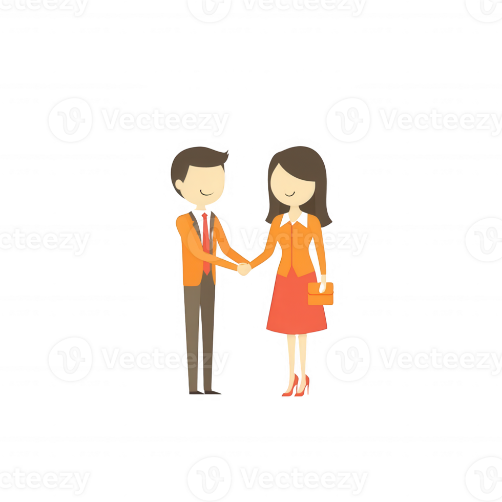 A couple of business professionals shaking hands, symbolizing agreement and partnership. Ideal for concepts related to collaboration and networking in a corporate setting. png