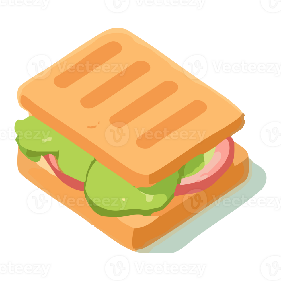 Sandwich icon with lettuce and tomato png