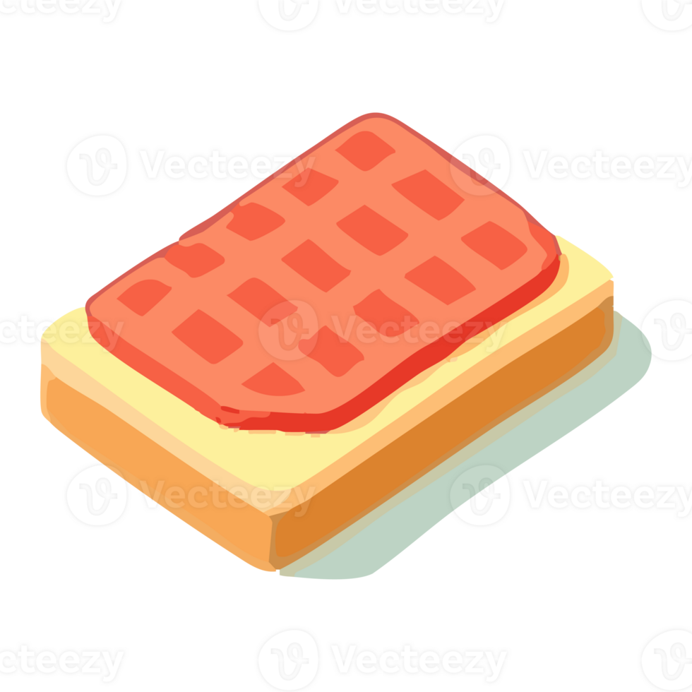 A slice of cheese on a piece of bread png