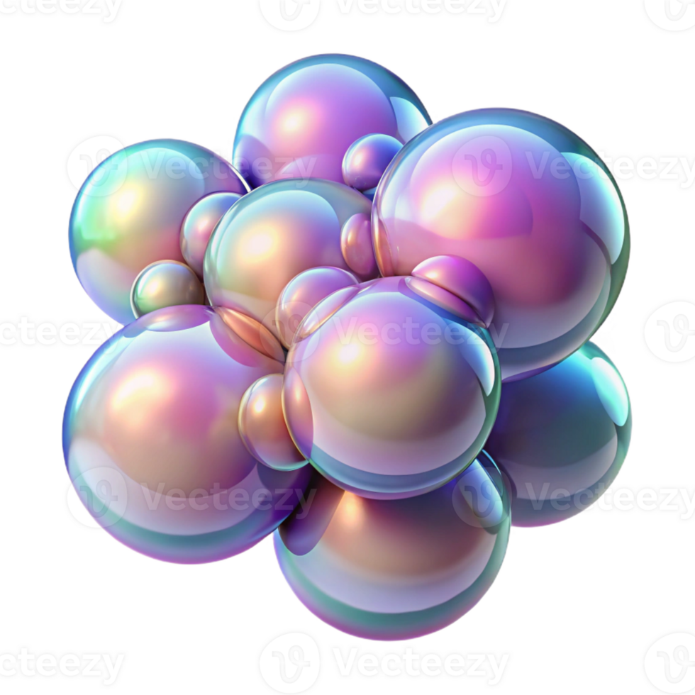 beautiful minimalist beautiful artistic A Cluster of Iridescent Bubbles Floating premium professional png