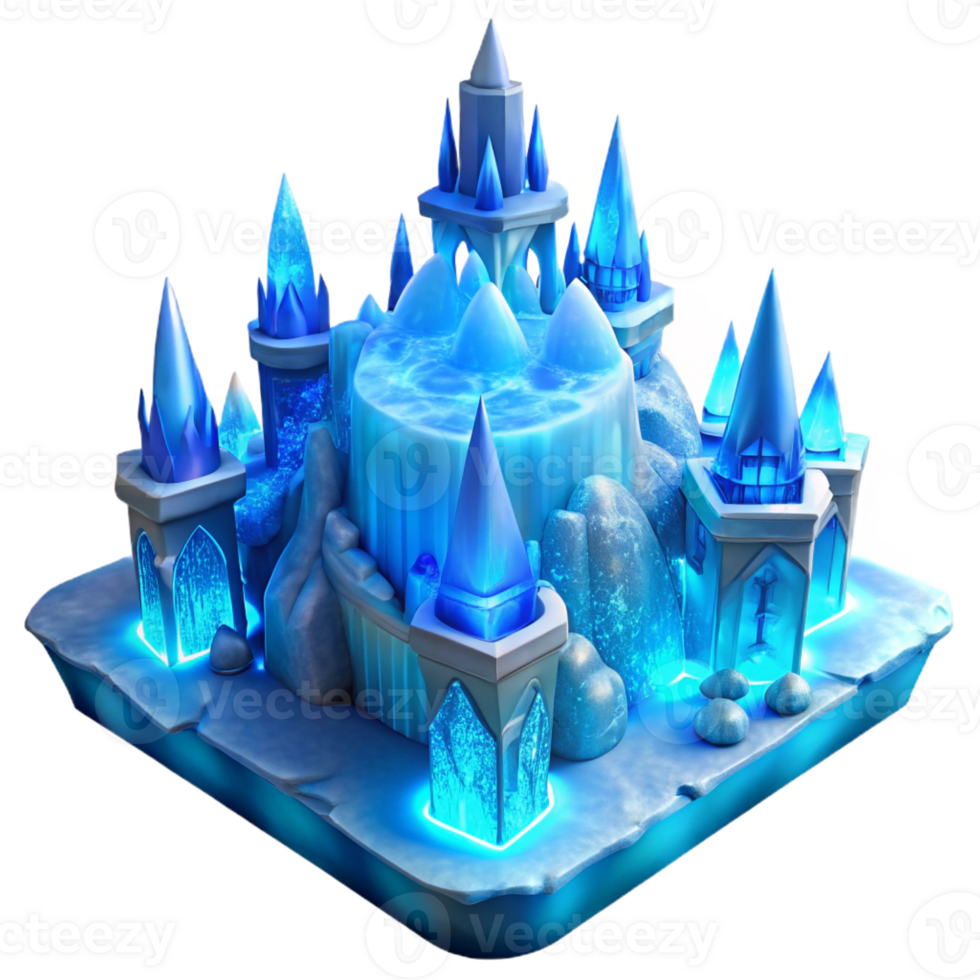serene classic beautiful classic Glowing Ice Castle Intricate high quality authentic png