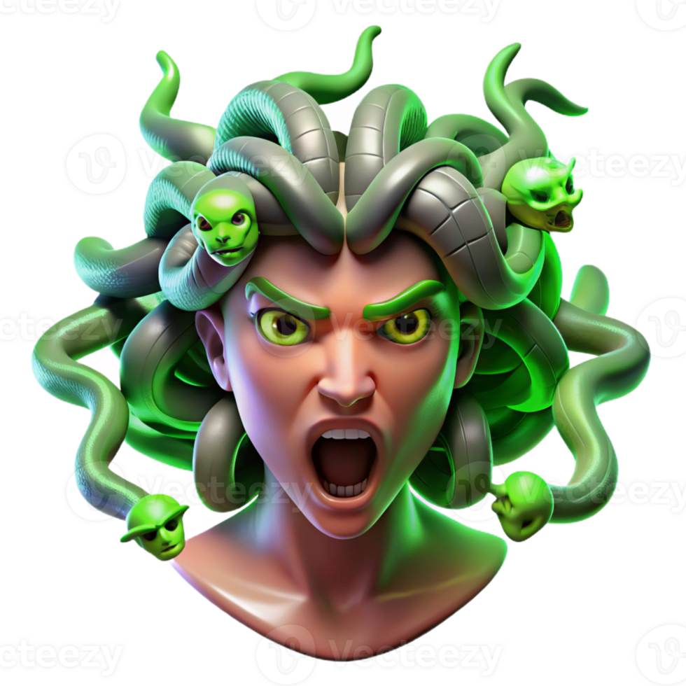 impressive artistic stunning creative Medusa Snakes of Fur and high resolution exclusive png