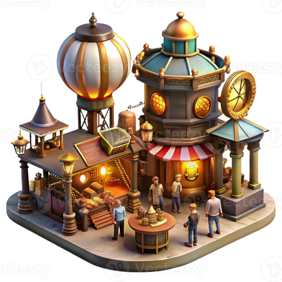 stunning rustic impressive modern Steampunk Marketplace Bustling genuine premium png
