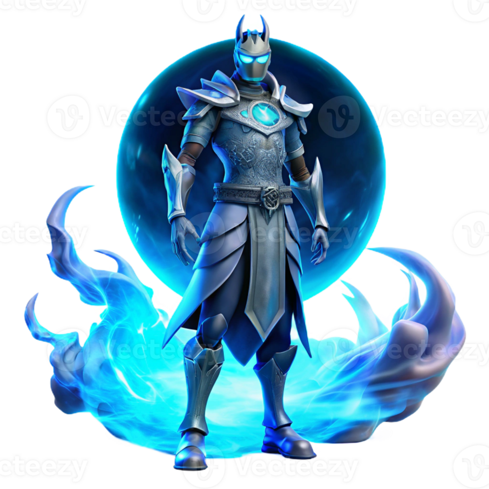 stunning classic impressive artistic Ethereal Warrior Glowing Blue professional exclusive png