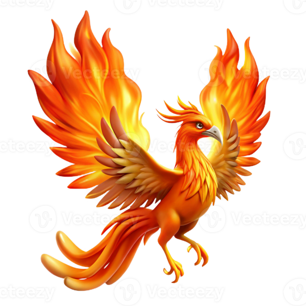 stunning abstract beautiful traditional A Majestic Phoenix with Fiery Feathers high quality authentic png