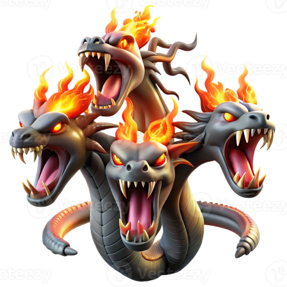 magnificent contemporary beautiful vintage A Fierce Hydra with Multiple Heads Each genuine high quality png