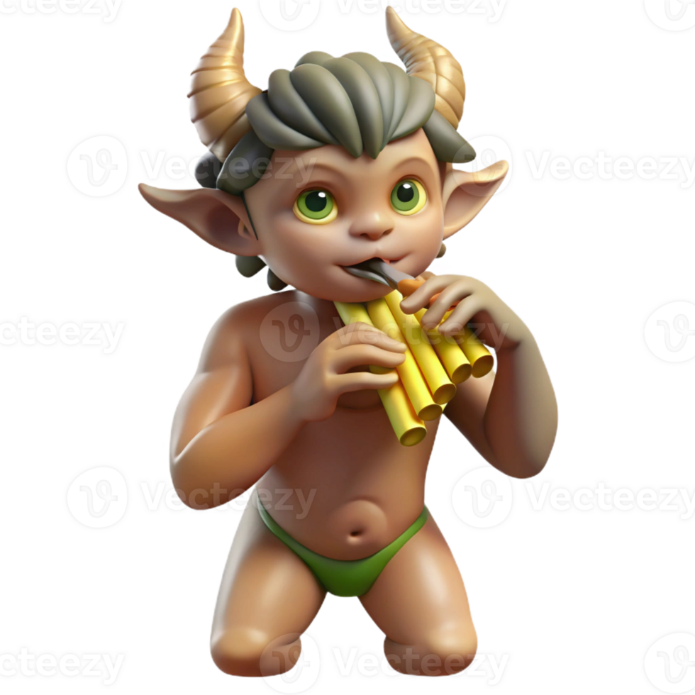 stunning minimalist magnificent minimalist A Mischievous Satyr Playing a Pan Flute original 4K png