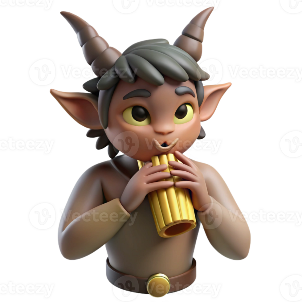 wonderful contemporary dramatic rustic A Mischievous Satyr Playing a Pan Flute genuine high resolution png