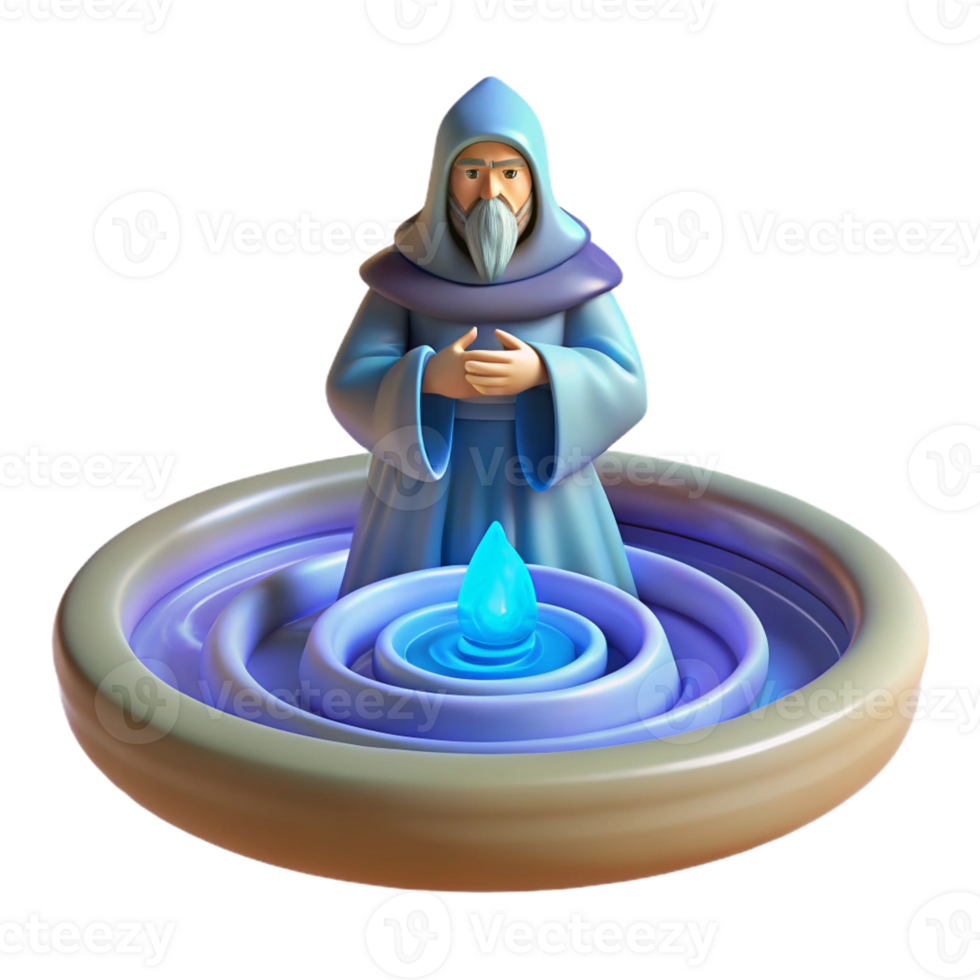 impressive vintage magnificent modern A Wise Oracle Gazing Into a Swirling Pool high quality genuine png