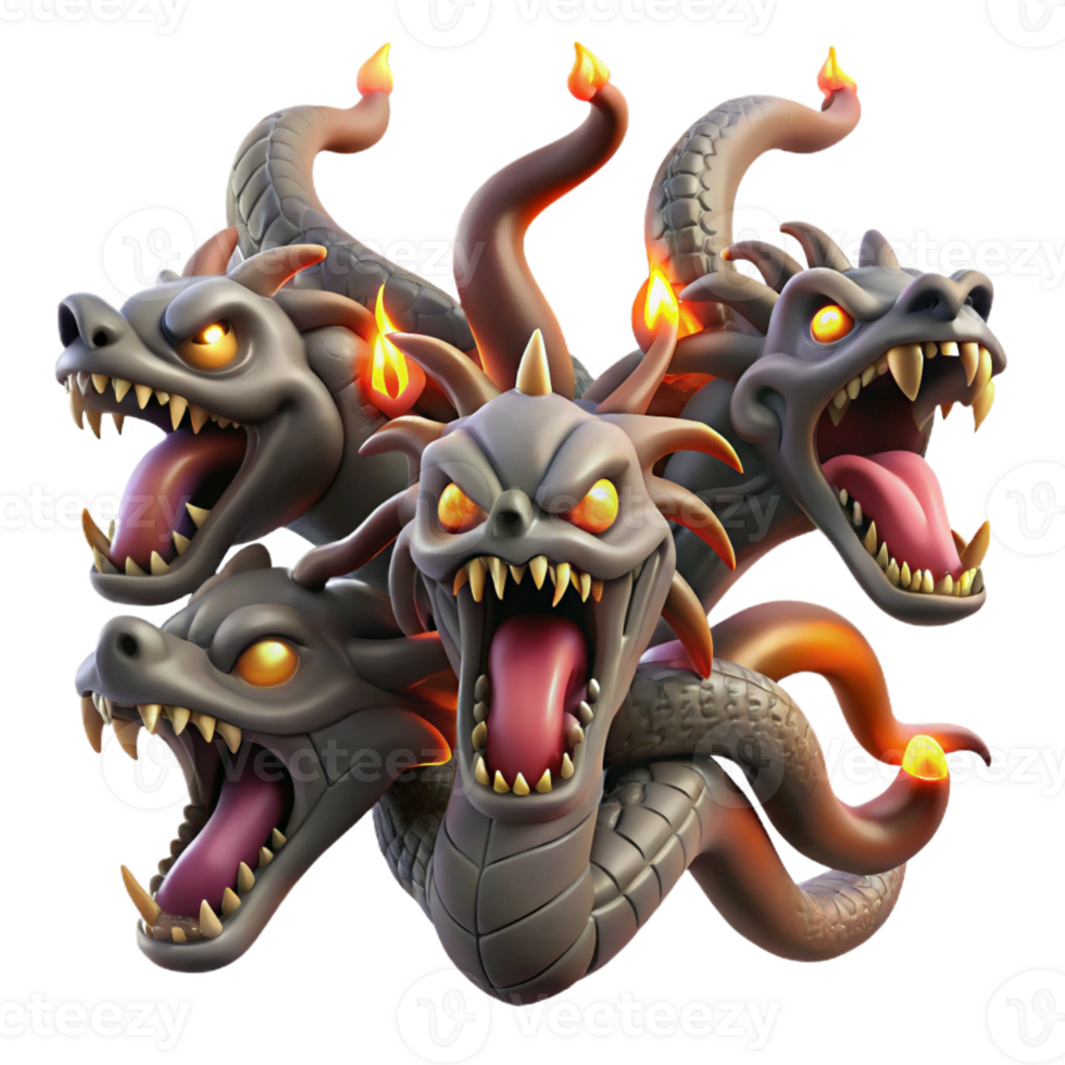 wonderful artistic magnificent artistic A Fearsome Hydra with Multiple Heads 4K genuine png