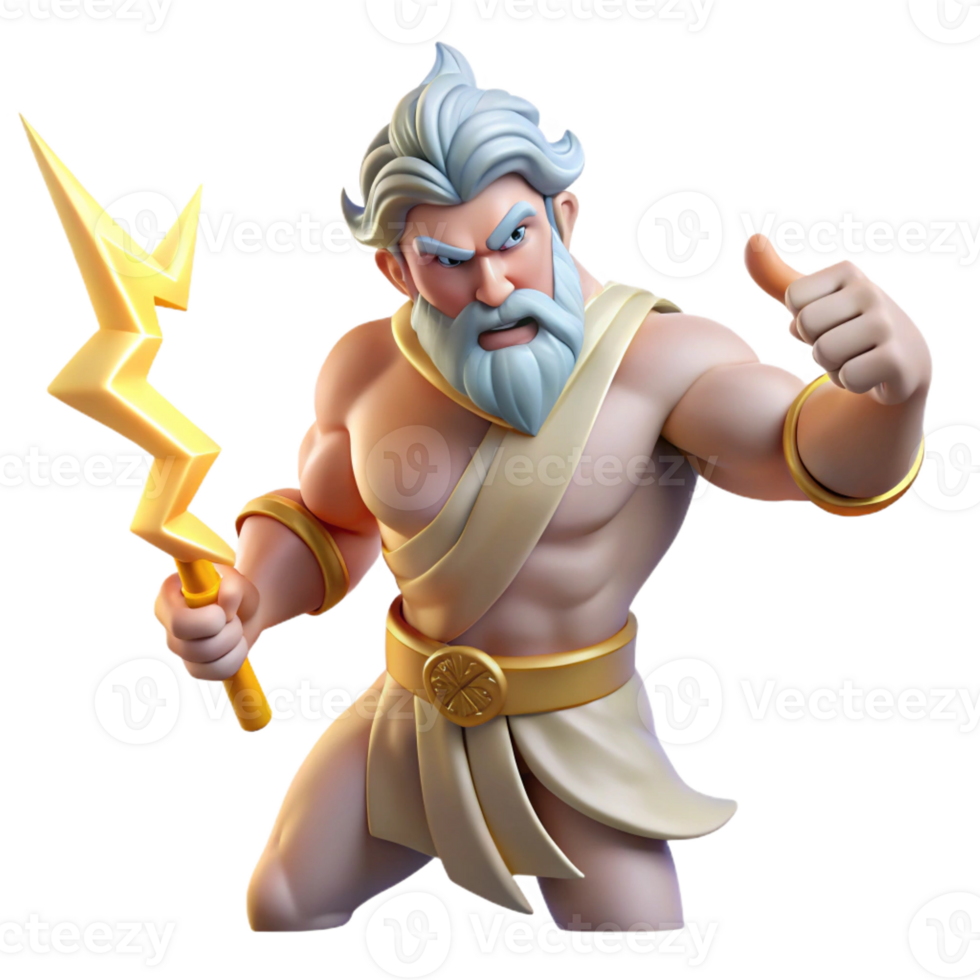 extraordinary modern extraordinary contemporary A Powerful Zeus Wielding a Lightning Bolt professional high quality png
