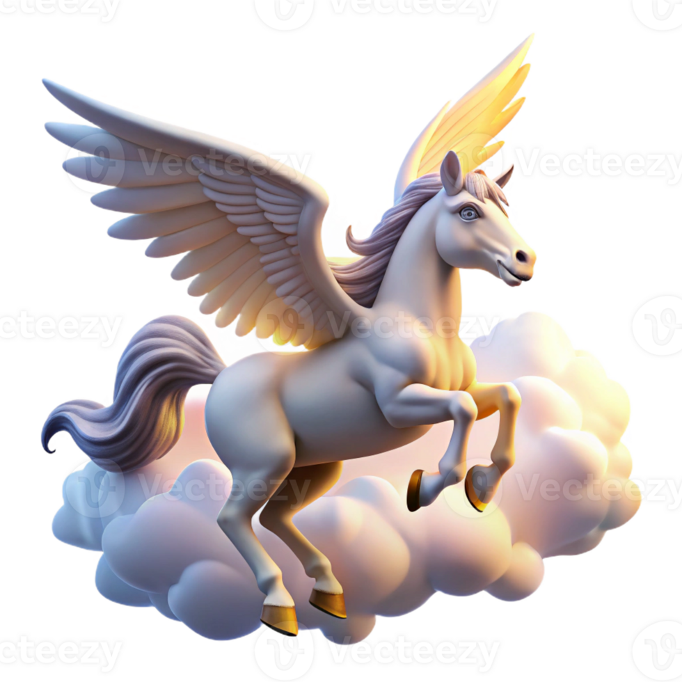 beautiful classic extraordinary contemporary A Winged Pegasus Soaring Through a Cloudy exclusive professional png