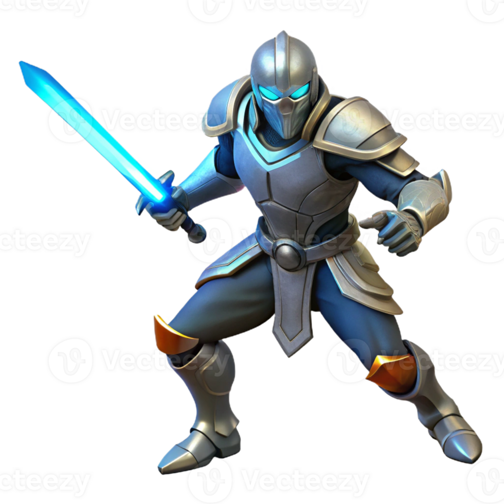 impressive modern wonderful artistic A Cyborg Warrior Wielding a Plasma Sword high quality detailed png