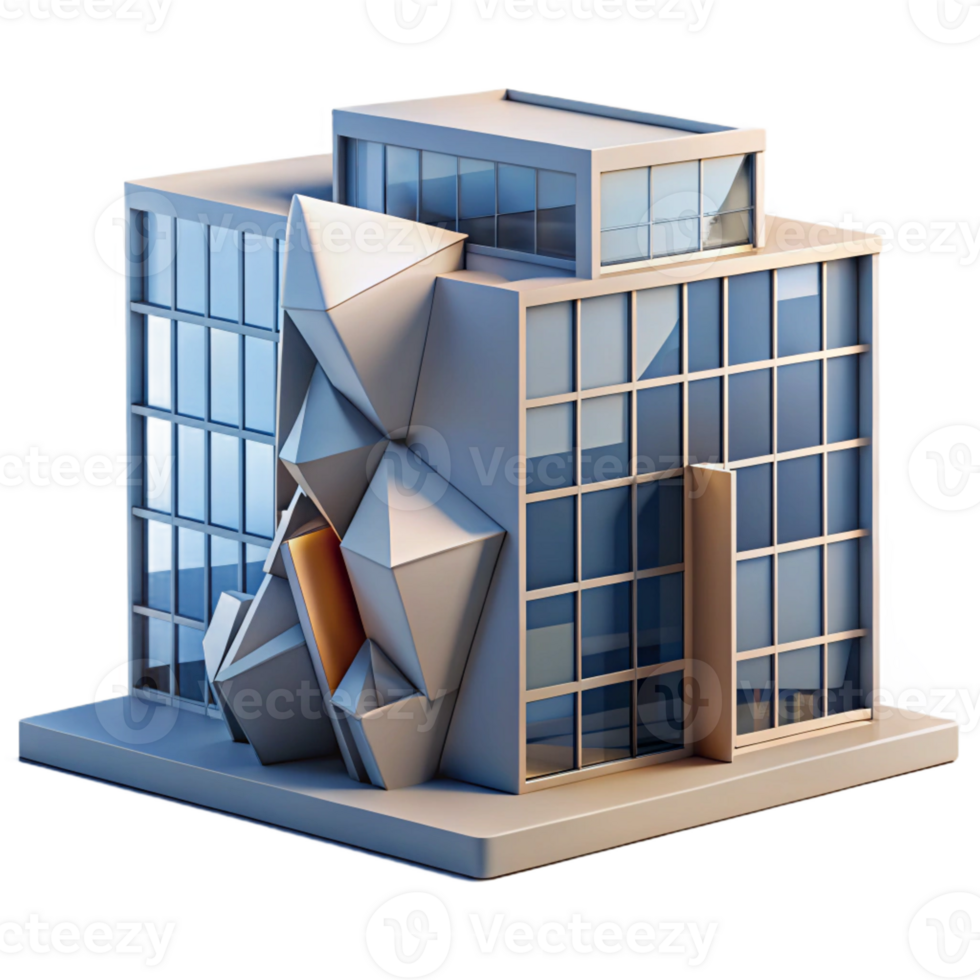 stunning creative extraordinary contemporary Deconstructivist Office Building high resolution authentic png