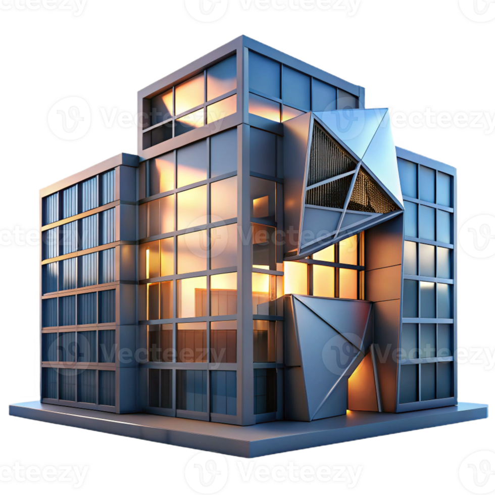 serene abstract serene creative Deconstructivist Office Building 4K professional png
