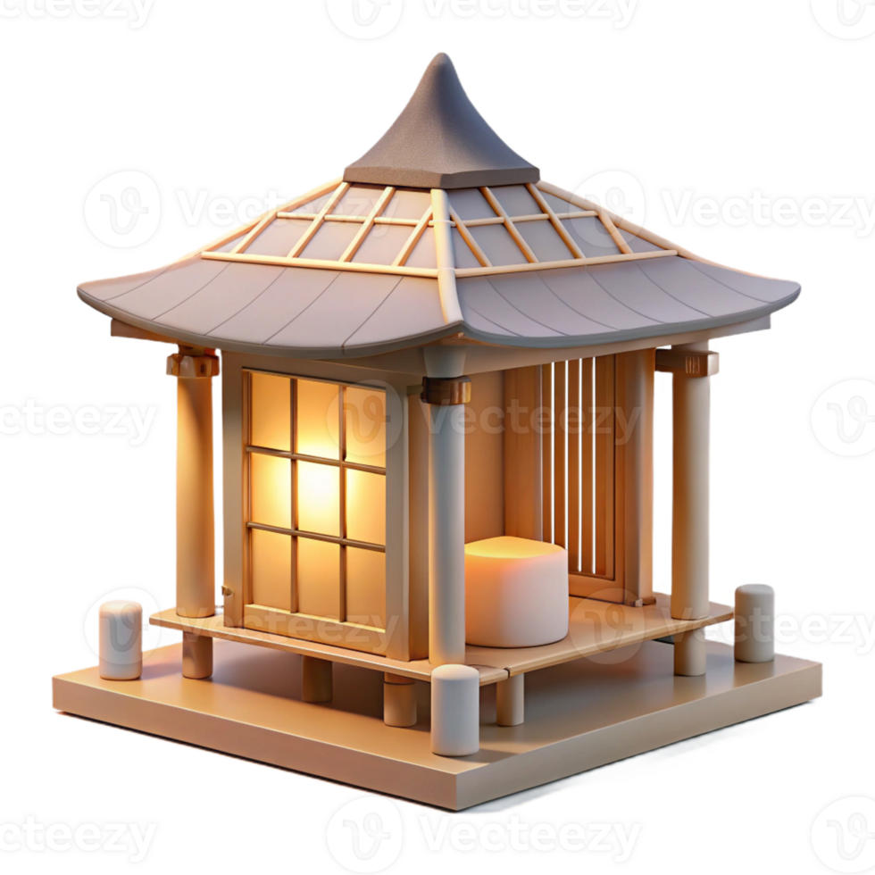 elegant creative impressive minimalist A Minimalist Japanese Tea House Made of exclusive authentic png