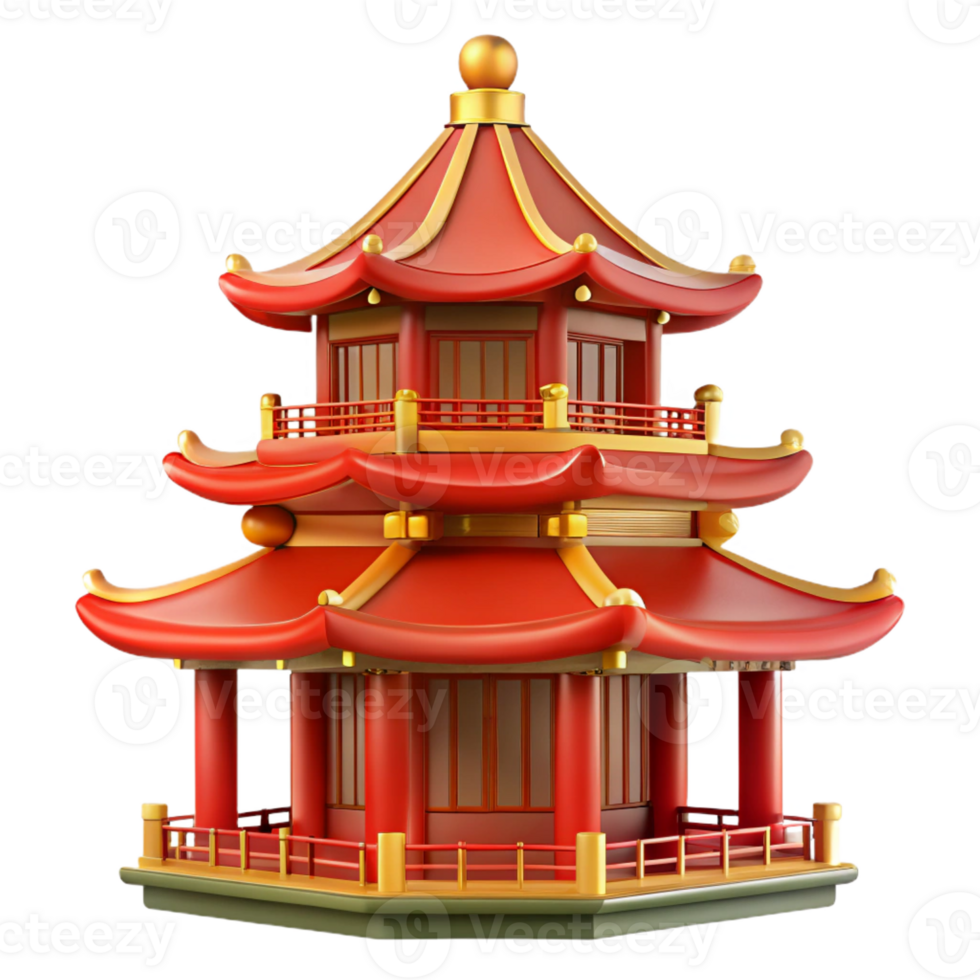 wonderful modern extraordinary rustic A Traditional Chinese Pagoda with 4K high quality png