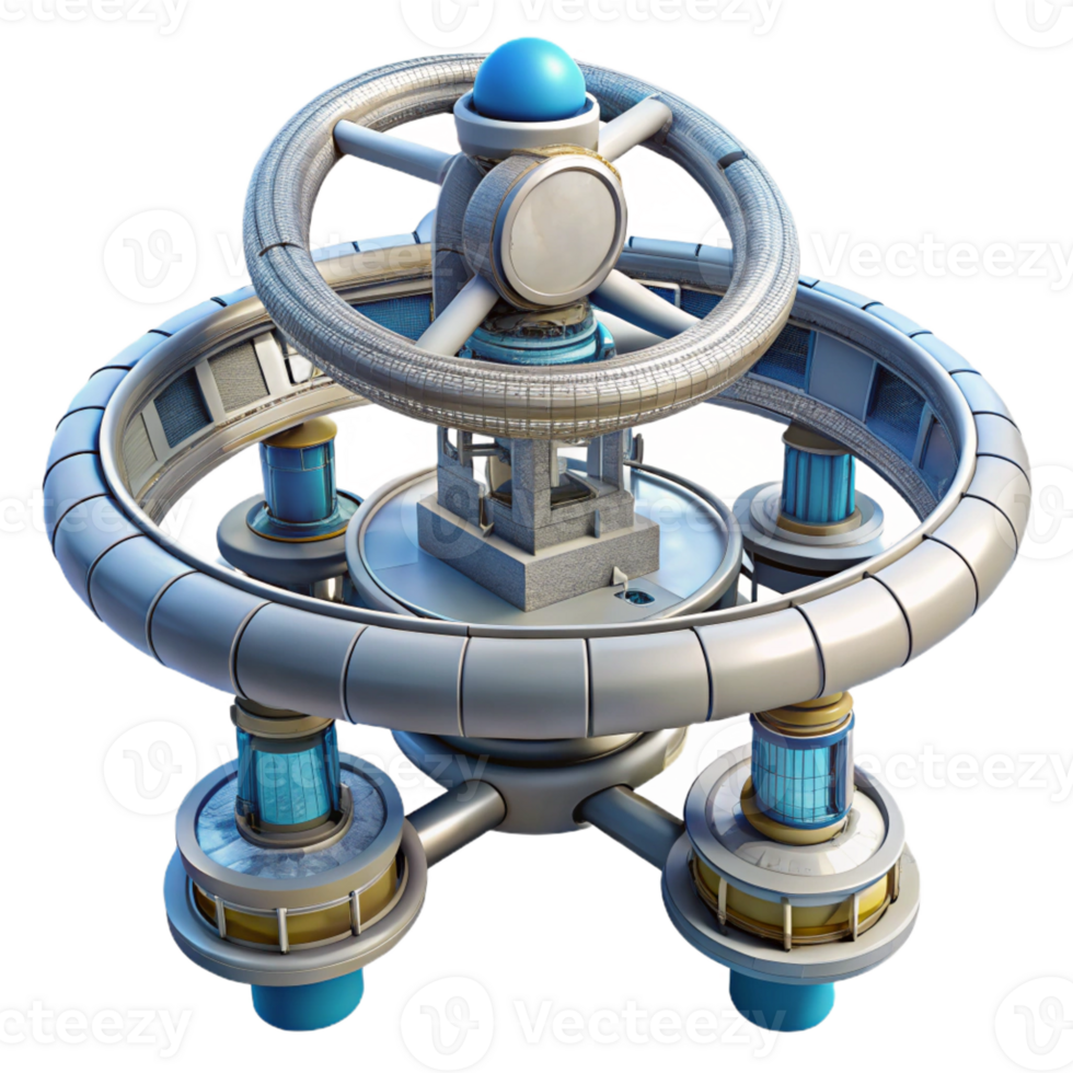 dramatic traditional serene contemporary A Space Station with Rotating Rings and original 4K png