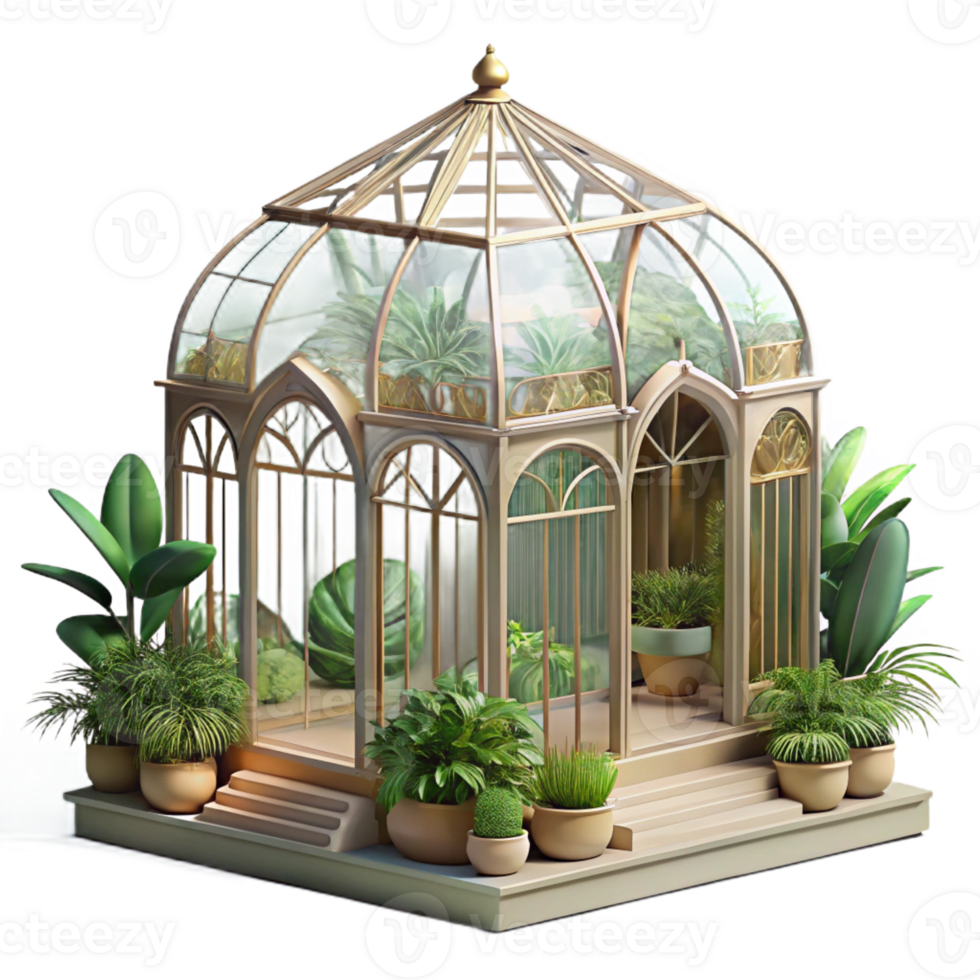 dramatic classic dramatic classic An Art Nouveau Greenhouse Filled with 4K genuine png
