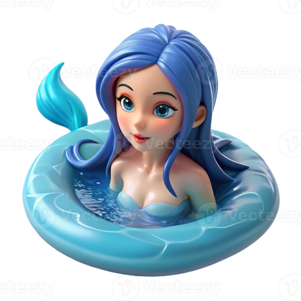 magnificent vintage elegant classic A Serene Water Nymph with Flowing Blue high quality 4K png