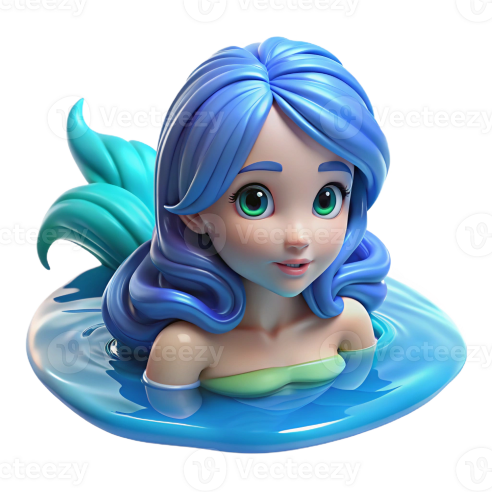 beautiful classic impressive vintage A Serene Water Nymph with Flowing Blue genuine exclusive png