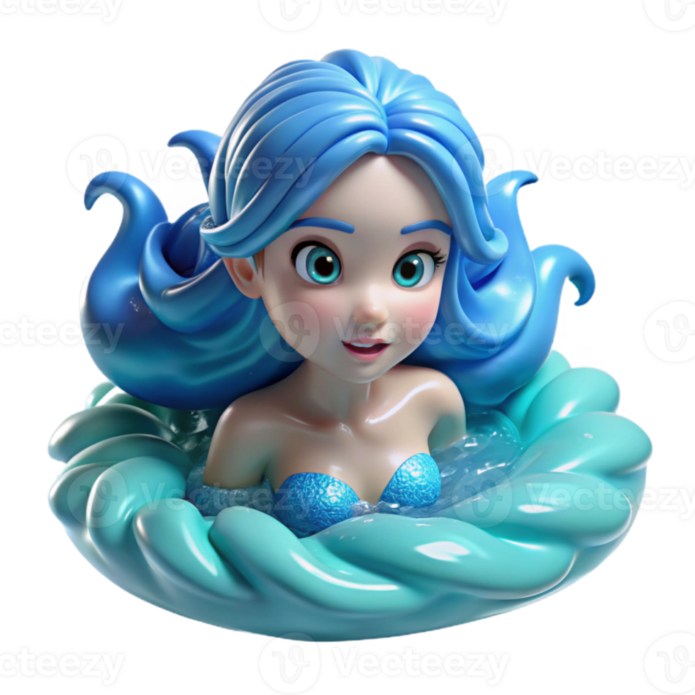 serene artistic magnificent creative A Serene Water Nymph with Flowing Blue authentic detailed png